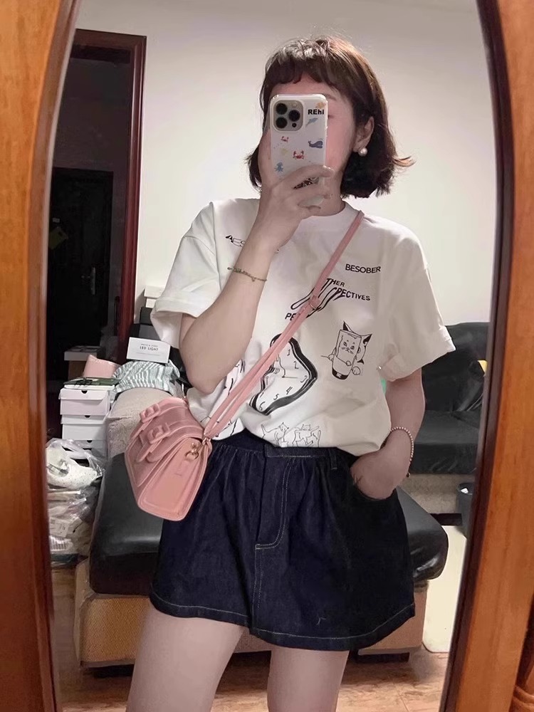High-quality pure cotton 200g 100% cotton combed tight high-quality workmanship short-sleeved T-shirt for women