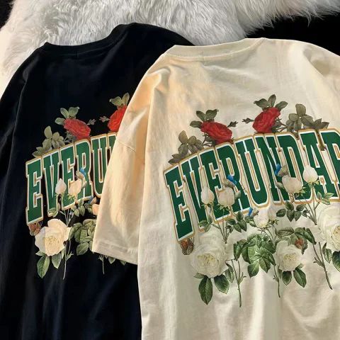 T-shirt for women summer high street American retro west coast short-sleeved oversize national trend half-sleeved