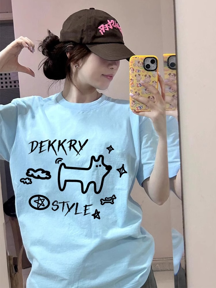 High-quality pure cotton 200g 100% cotton combed tight high-quality workmanship short-sleeved T-shirt for women