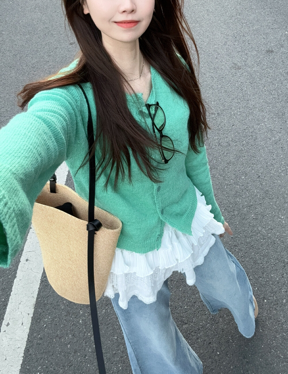 DARA ROSE大韓系多色溫柔風軟糯波浪紋毛衣針織開衫