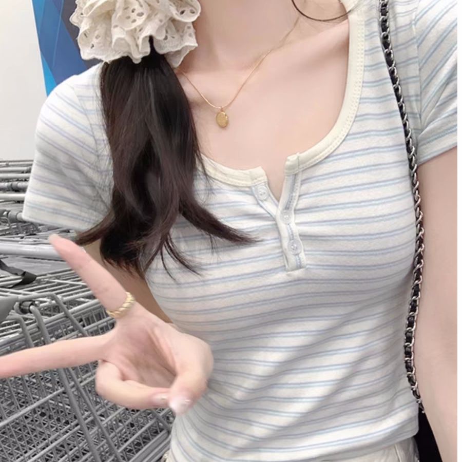 95 cotton woven strip lace lace small suspender for women in summer black short slim sleeveless top