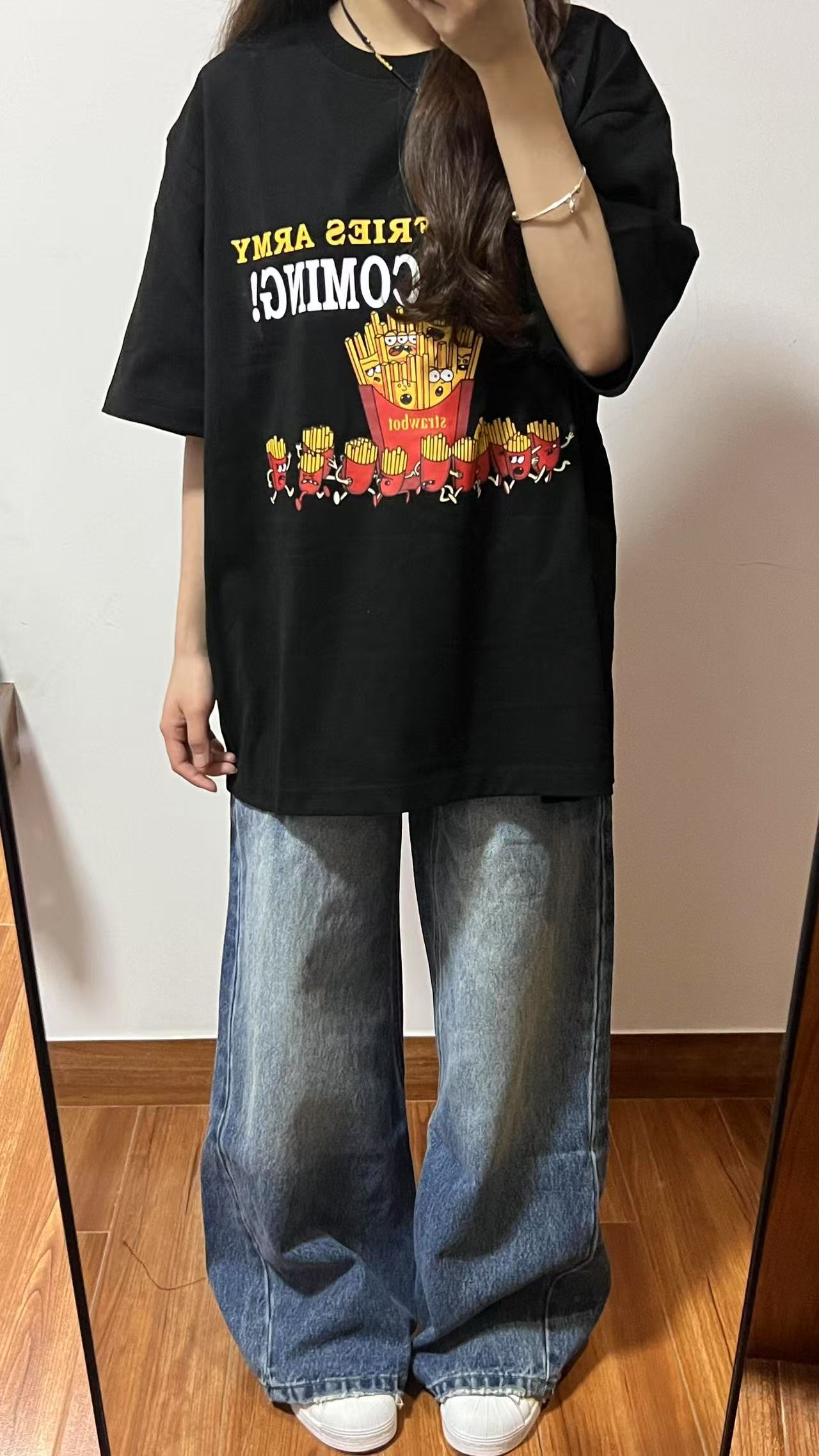 High-quality pure cotton 200g 100% cotton combed tight high-quality workmanship short-sleeved T-shirt for women