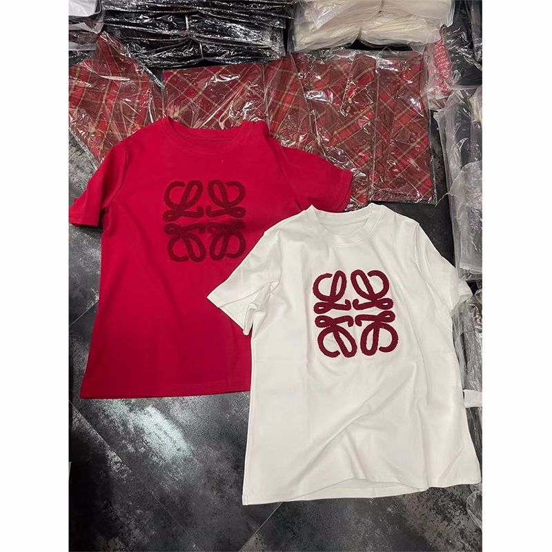 Pure cotton back bag strip 2025 spring and summer embroidery color-blocking letters round neck short-sleeved T-shirt for women