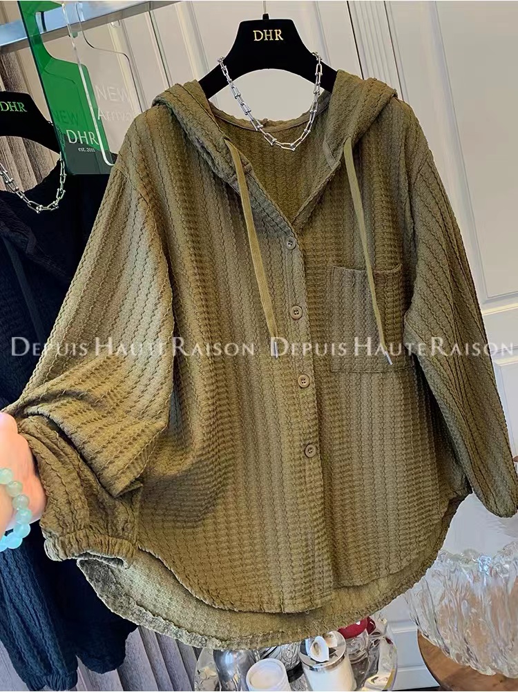 Original quality, fashionable atmosphere, hooded shirt for women, new autumn ins, Korean cardigan jacket