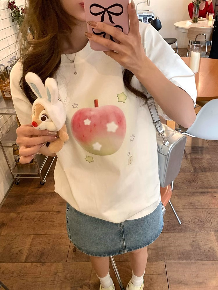 High-quality pure cotton 200g 100% cotton combed tight high-quality workmanship short-sleeved T-shirt for women