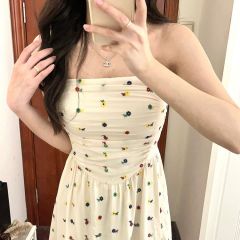 茶里茶氣別致吊帶連衣裙女裝夏季2025新款小眾獨特法式高級感裙子