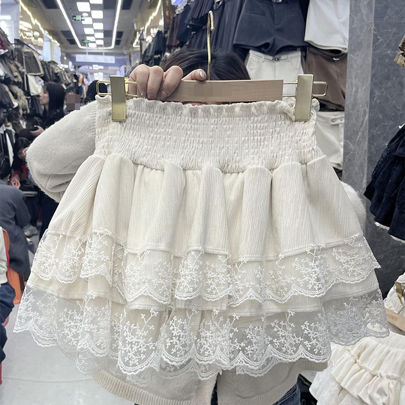 Original method of making pure and versatile lace splicing cake layer princess skirt women's sweet cake skirt short skirt
