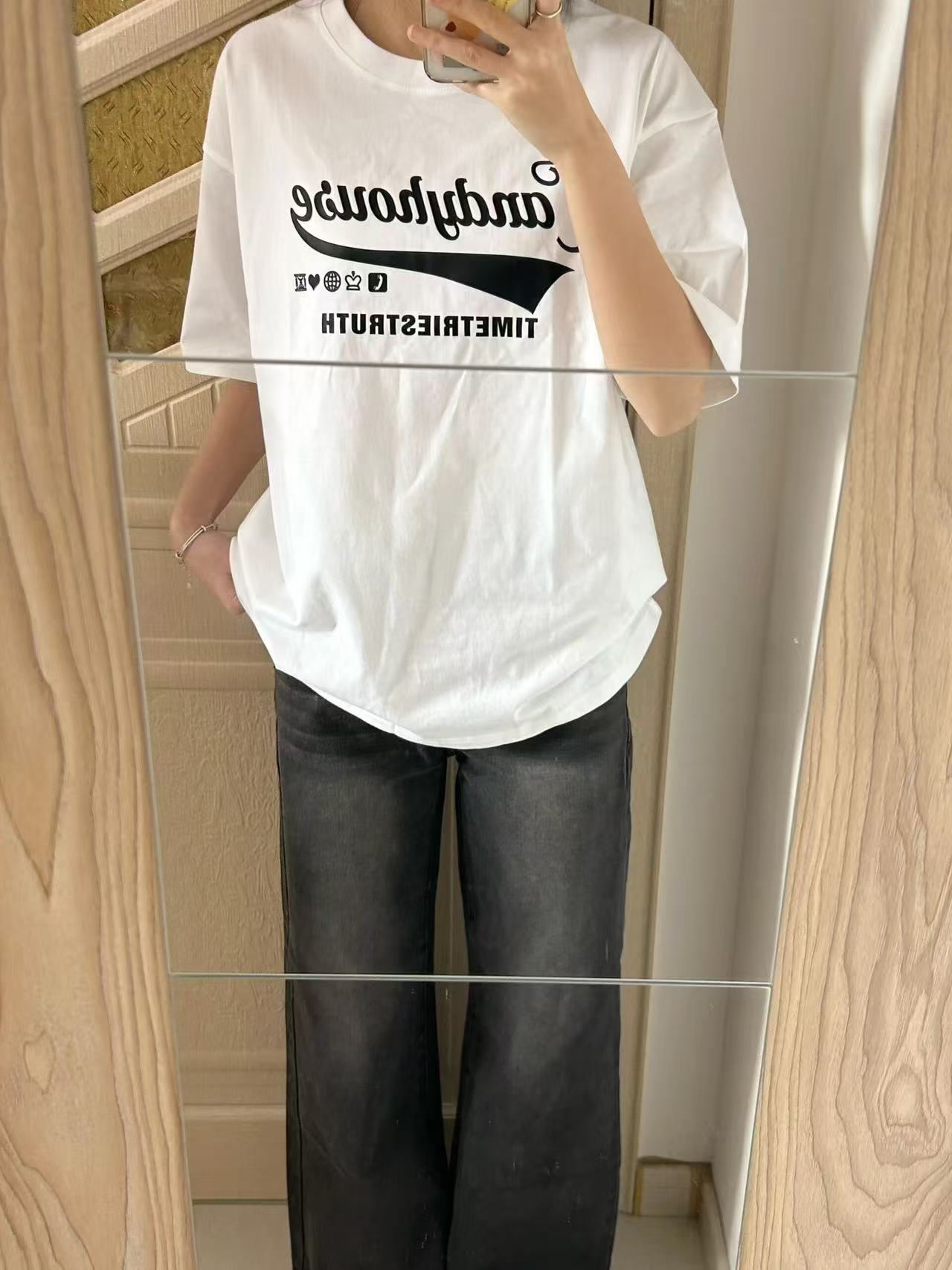 High-quality pure cotton 200g 100% cotton combed tight high-quality workmanship short-sleeved T-shirt for women