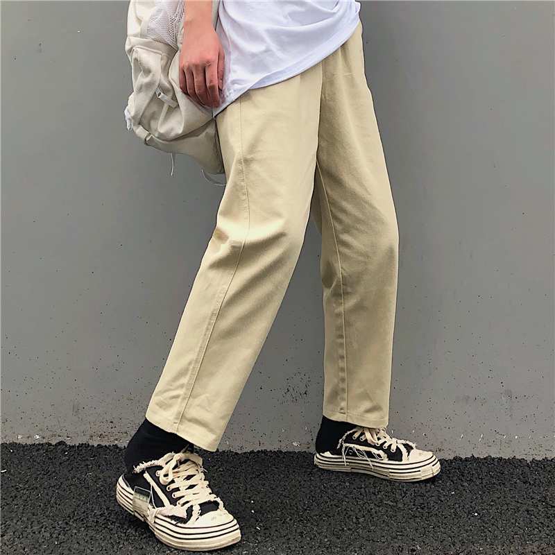 -Real shot of 100% pure cotton spring new loose foot tying casual pants for women's hoodies