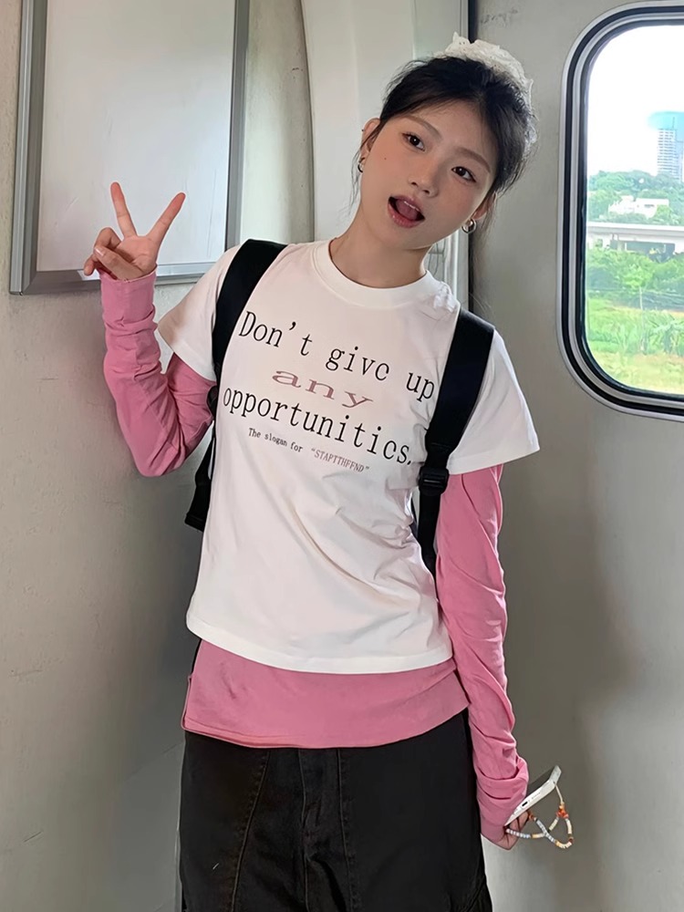 High-quality pure cotton 210g 40 pieces Odale 92 cotton 8 spandex printed hot girl slim short-sleeved T-shirt for women