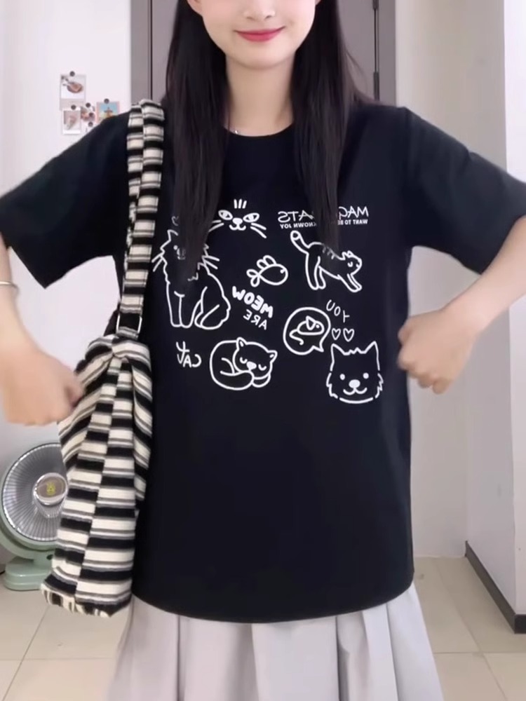 High-quality pure cotton 200g 100% cotton combed tight high-quality workmanship short-sleeved T-shirt for women
