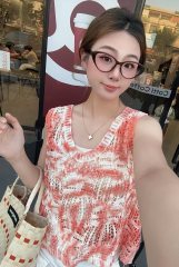 Short Hollow Hooked Flower Vests for Women, Elegant and Sweet Style, 2025 Rainbow Color Fashion, Charming Top Shirt