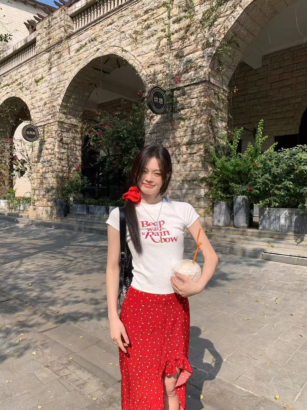 High-quality pure cotton 210g 40 pieces Odale 92 cotton 8 spandex printed hot girl slim short-sleeved T-shirt for women