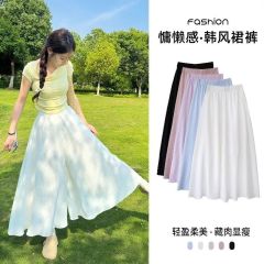 Ice silk skirts and pants for women in summer drooping long large sway skirts to make them look slim wide-leg skirts casual one-piece pants