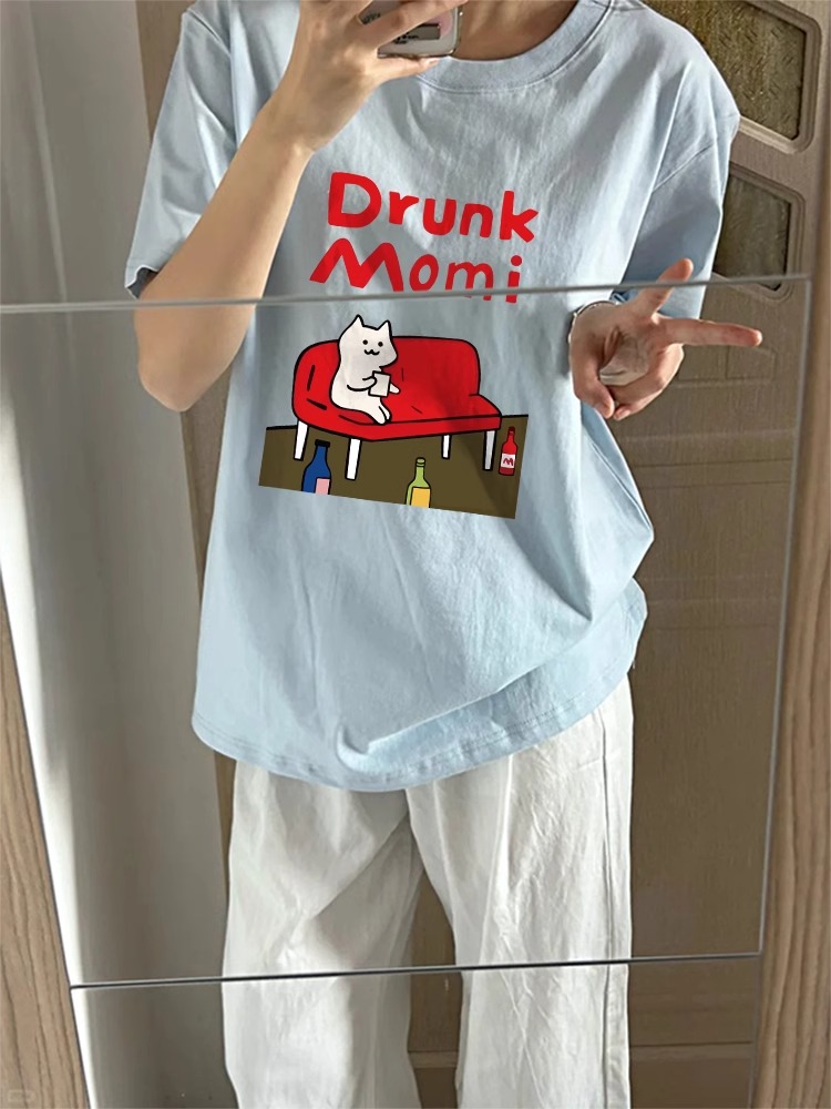 High-quality pure cotton 200g 100% cotton combed tight high-quality workmanship short-sleeved T-shirt for women