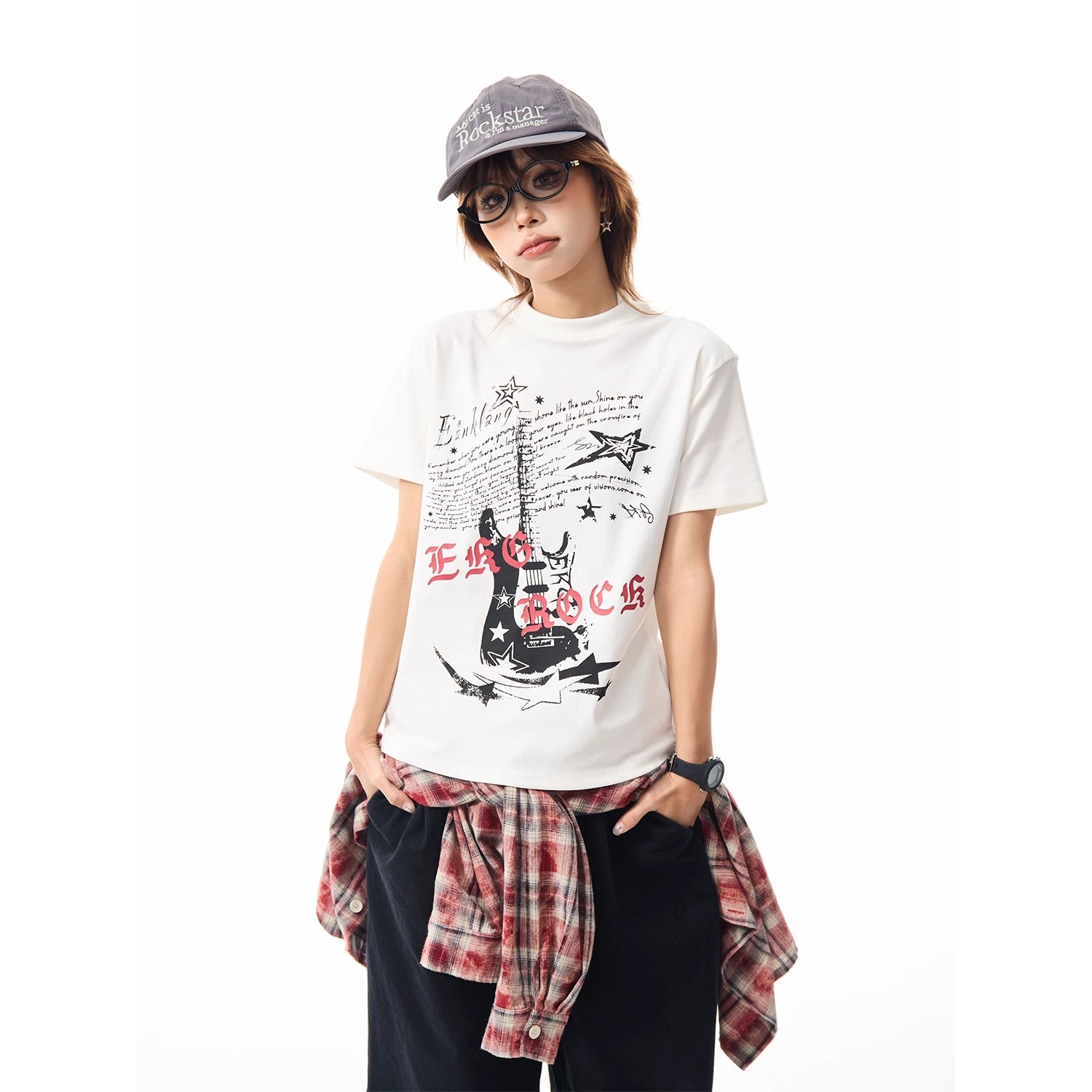 220g 40 Odale with elastic 92 cotton 8 spandex letter printing for front shoulder round neck short sleeve T-shirt for women