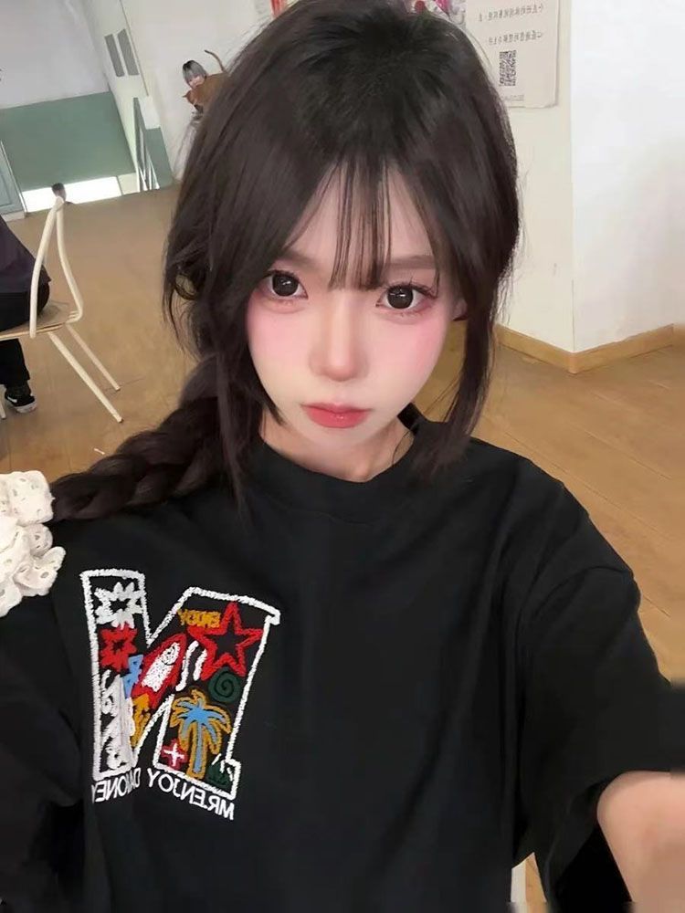 2025夏季前後毛巾秀 純棉210克精梳緊密短袖t恤女