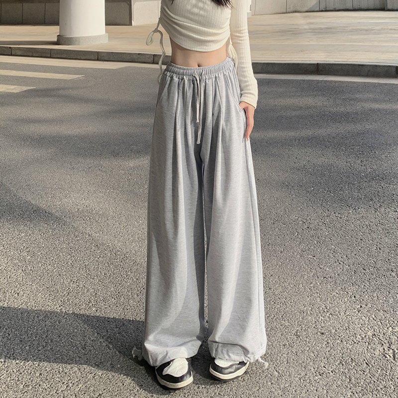 Photographed Spring INS Korean Style Trend Drawstring Ankle Sports Lounge Pants Loose Casual Pants