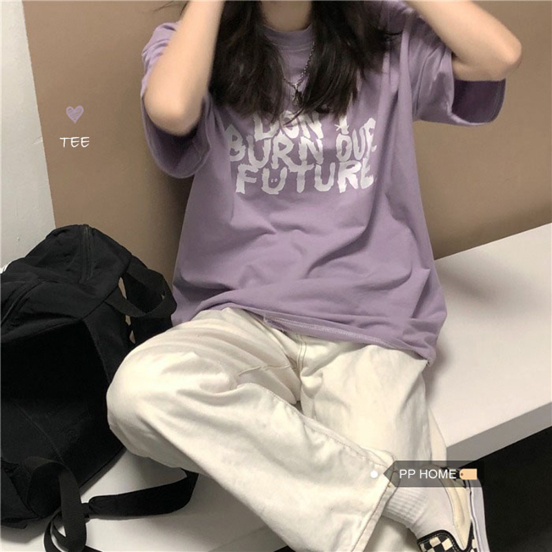 小紅書純棉羅紋領後包領落肩新款T恤百搭款女裝