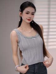 2025年夏季新款韓版甜辣妹緊身顯瘦外穿短款針織吊帶小背心上衣女