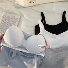 95棉5氨綸辣妹帶胸墊吊帶背心女夏季氣質防走光性感內搭上衣