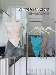 白水女必囤!!！超好搭～吊帶背心女性感辣妹帶胸墊外穿上衣
