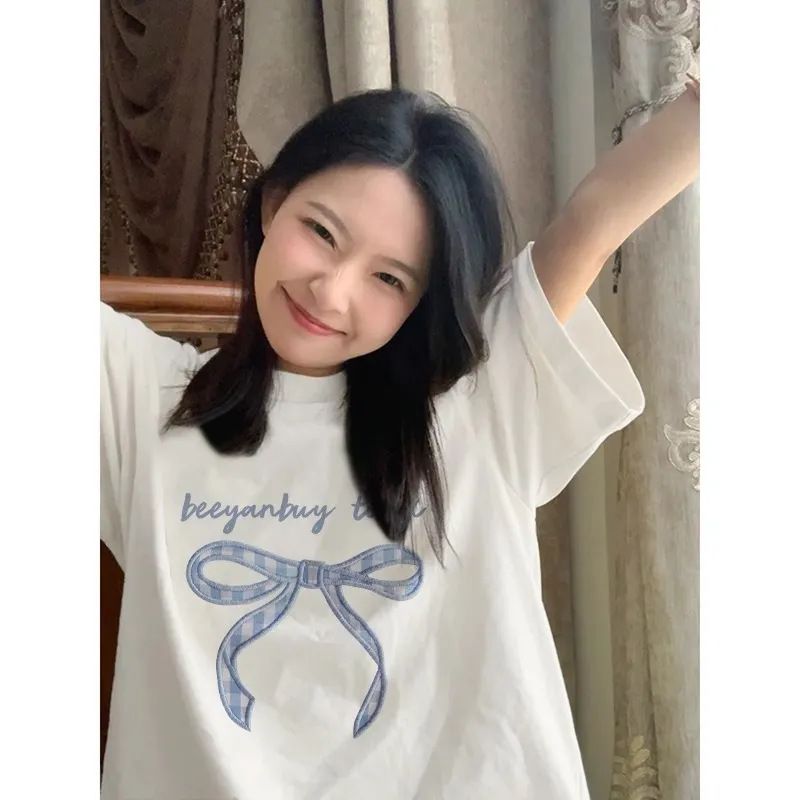 高品質純棉220克精梳緊密100%棉 寬鬆短袖t恤女