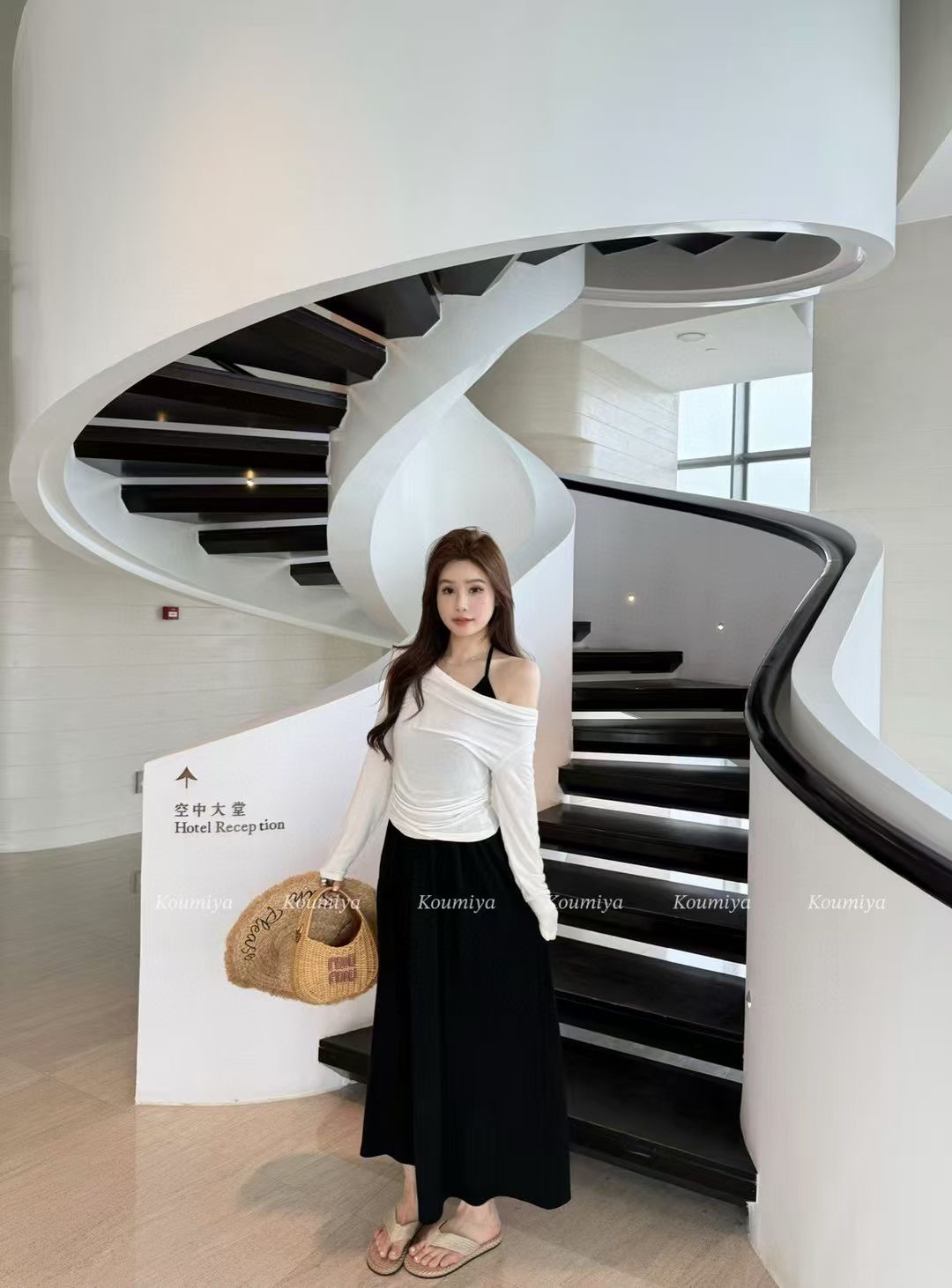 2025 Spring and Summer New Original Pure Cotton White Clothes Sling Long Skirt Two-piece Lady Reduces Age to Make You Slim and Beautiful