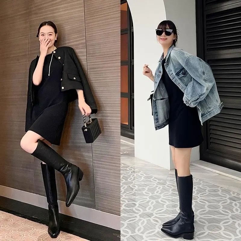 Hot girl vest dress for women slim waistband French sweet and spicy temperament sexy hip-packing slim black skirt