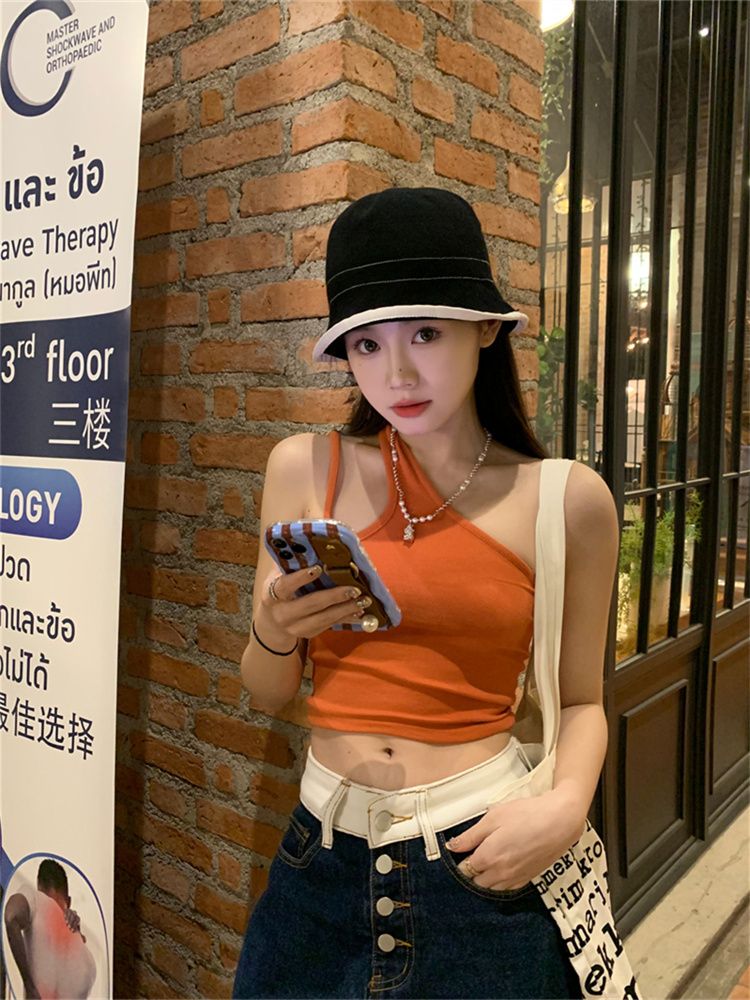 1*1莫代爾設計感無袖吊帶背心女春夏季顯瘦百搭打底上衣內搭修身