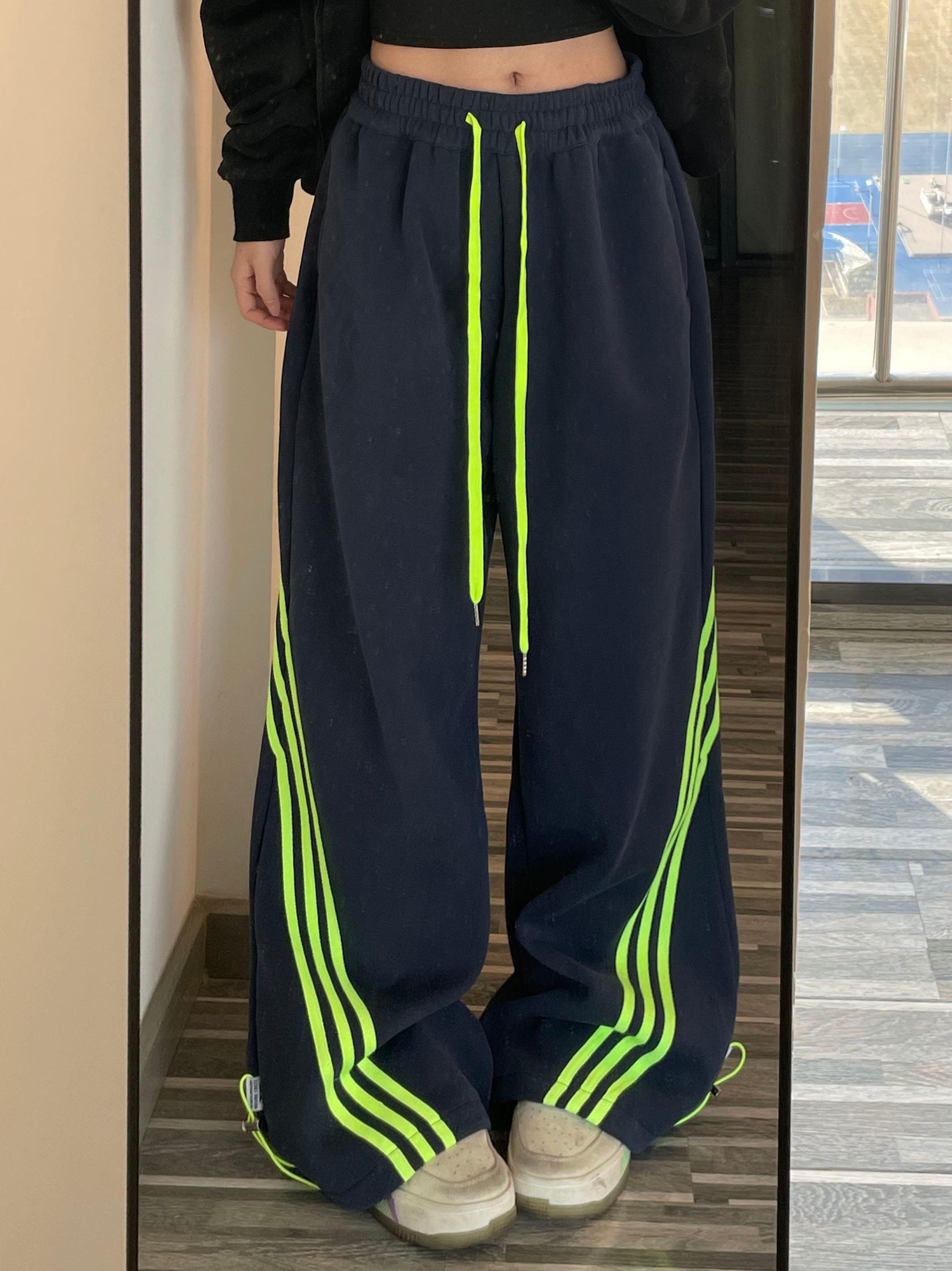 American retro design three-pin bar guard pants street style loose versatile casual pants women ins