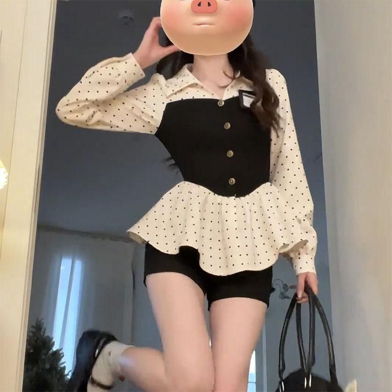 原版面料不掉色法式氣質收腰顯瘦長袖襯衫女春季設計感上衣