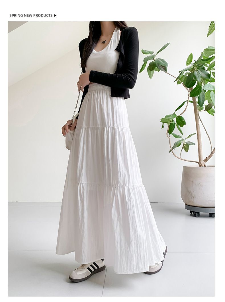 Puffy cake big swaying gentle skirt summer high waist thin style slim small mid-length style college style
