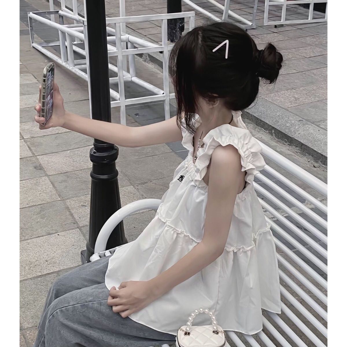 白色無袖背心打底女2025夏季新款簡約休閒百搭韓系甜美風上衣學生