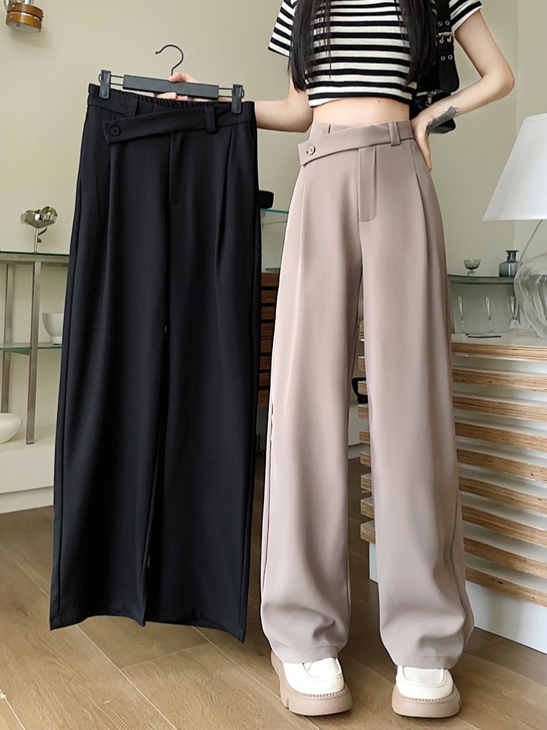Real-life suit design high-waist suit pants for women drooping 2025 spring and autumn new wide-leg pants