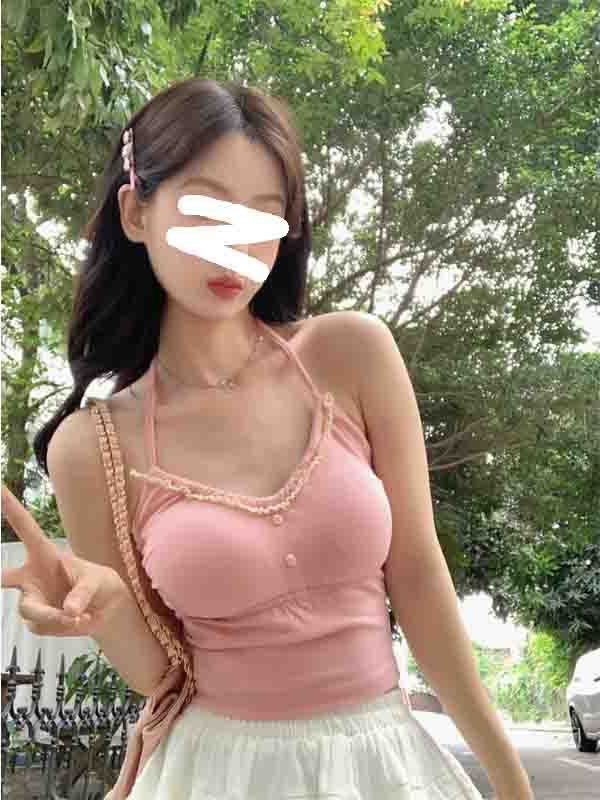 1*1隨心裁 260克帶胸墊！夏季甜美吊帶背心女打底上衣