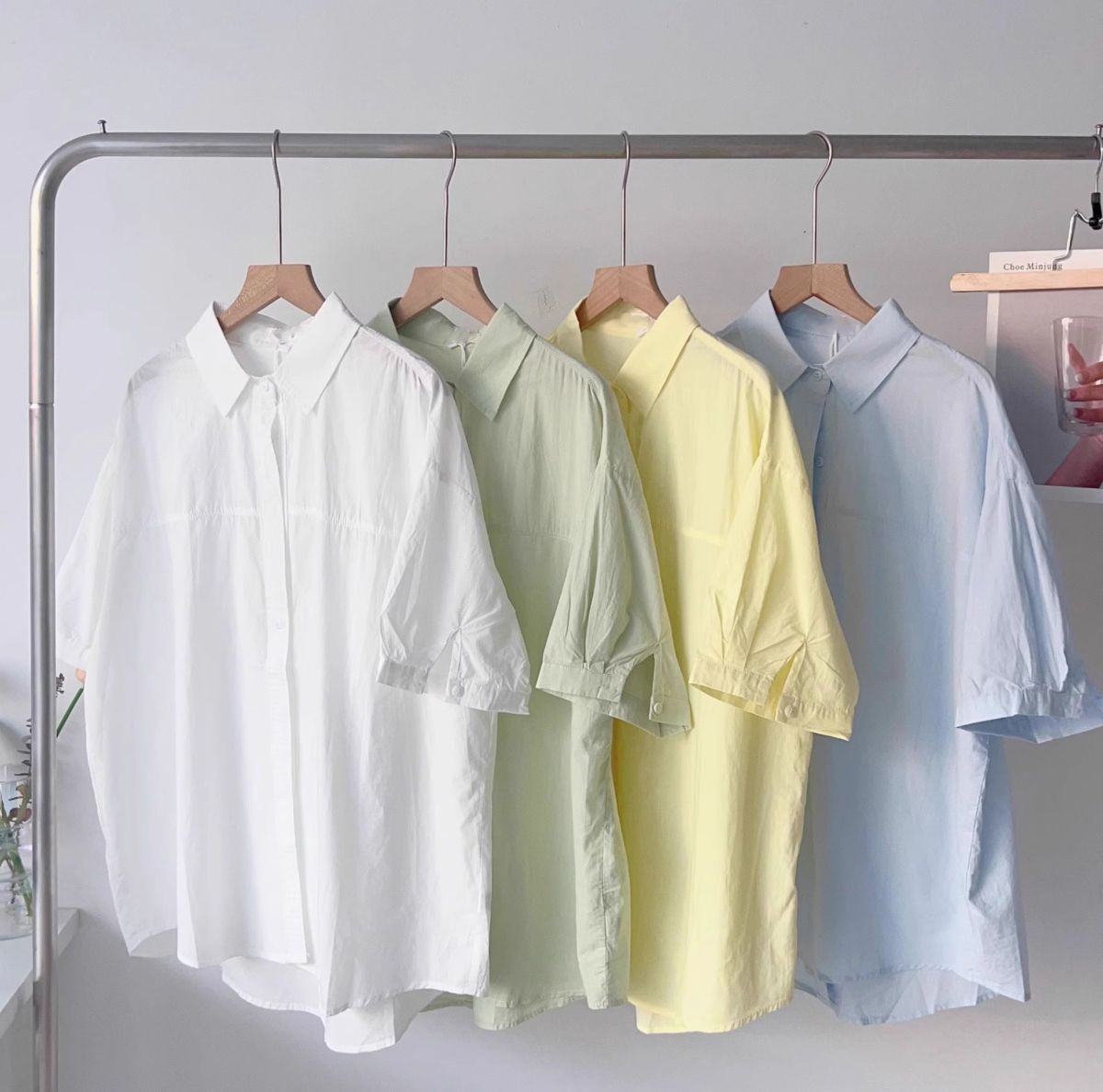 Official picture pure cotton short-sleeved shirt for women French jacket shirt design