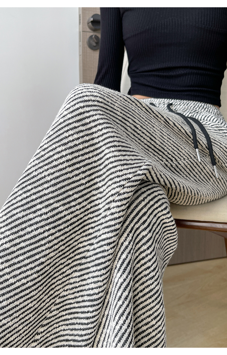 Design-sensual zebra pattern wide-leg pants for women in spring and autumn new loose casual and versatile floor pants