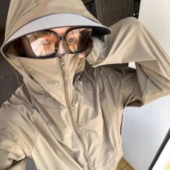 Quick-drying cool-feeling sun protection suit, versatile loose breathable UV protection women's summer style thin jacket with slight elasticity