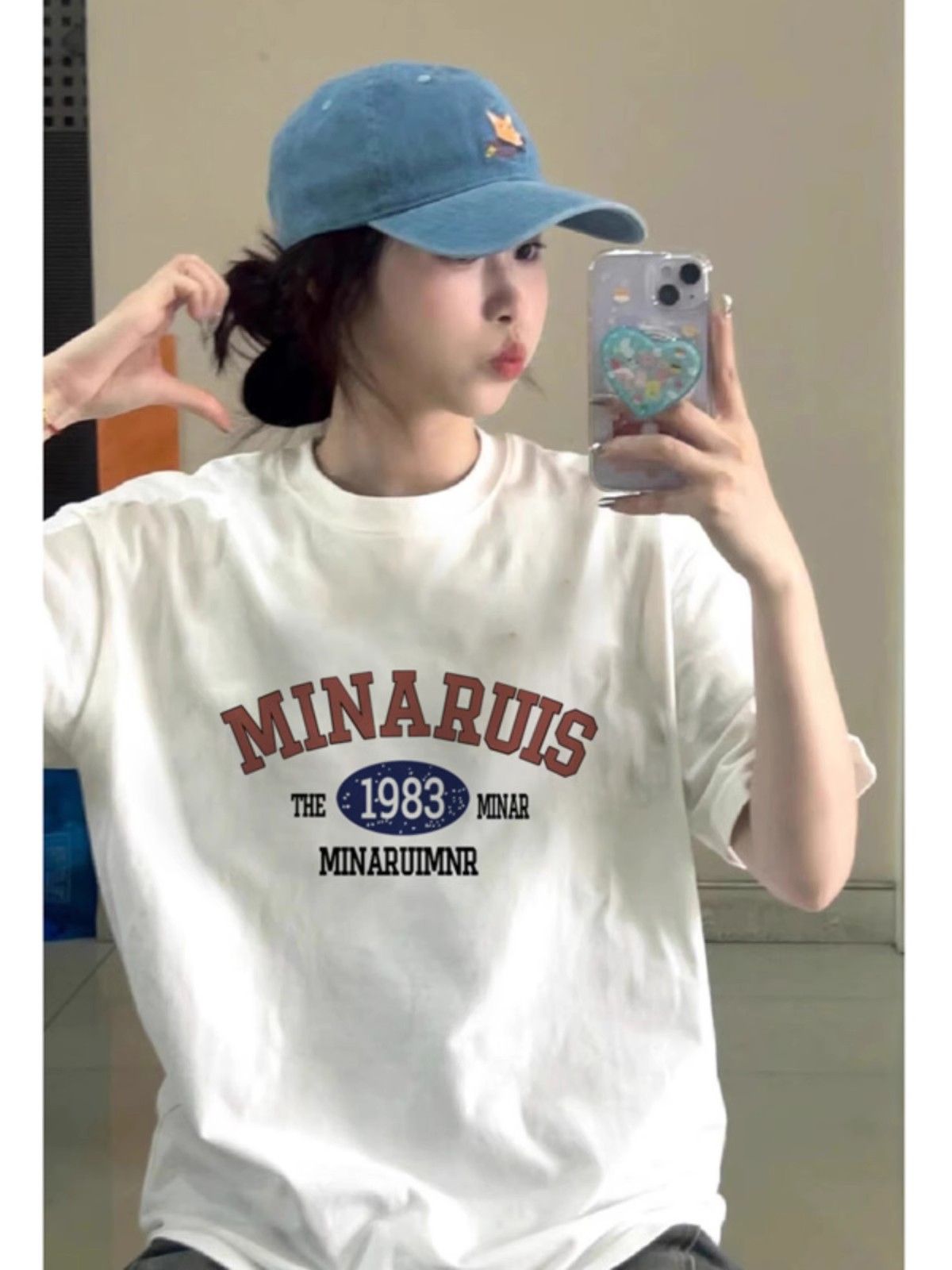 高品質純棉220克精梳緊密100%棉直播同品寬鬆短袖t恤女
