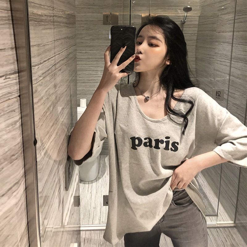Women's Loose Short Sleeve Summer Letter Print T-shirt