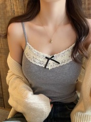 蕾絲吊帶背心女內搭夏新款純欲風修身顯瘦磨毛無袖打底上衣