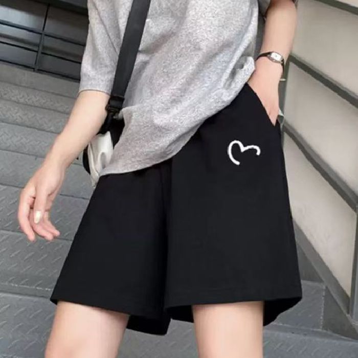 短褲女夏季2025新款薄款寬鬆顯瘦闊腿褲子學生休閒褲抽繩ins