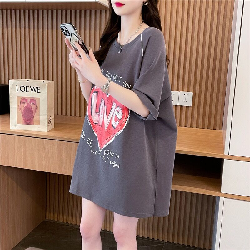 Original quality/pure cotton/rear collar/rear splicing hem slit short-sleeved T-shirt