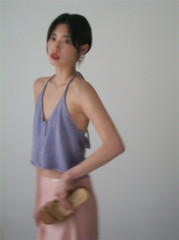 純欲度假風綁帶掛脖針織背心女短款可外穿甜辣吊帶上衣洋氣小衫女