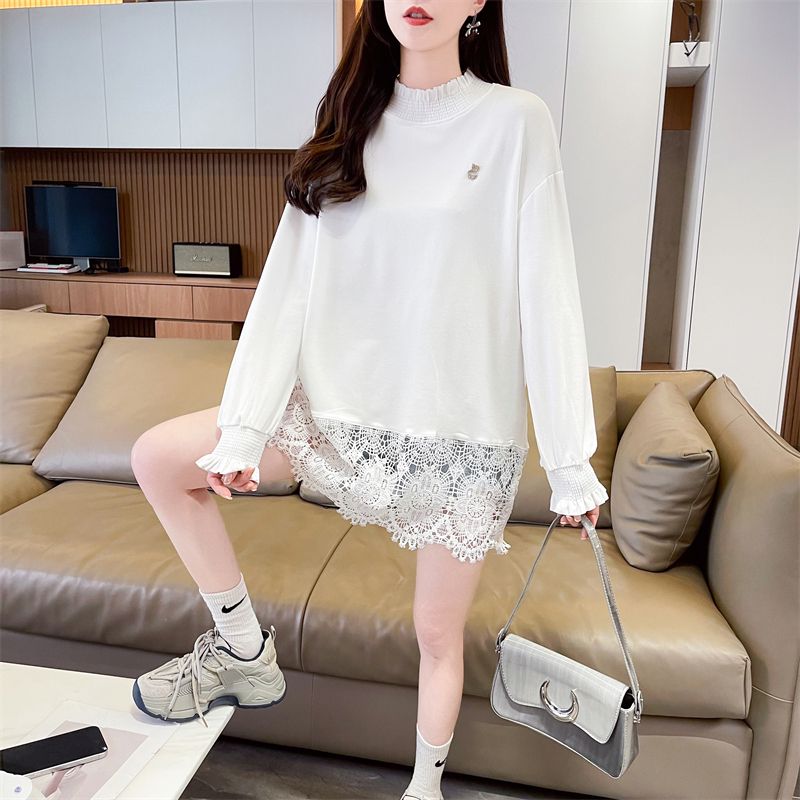 Real shot of 2025 spring and autumn thread German velvet polyester fiber new loose base shirt T-shirt for women