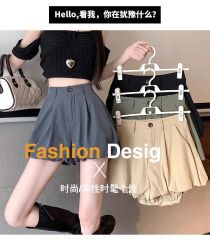 Flower bud suit shorts for women in summer thin style 2025 new style small high-waisted slim casual A-line wide-leg pants