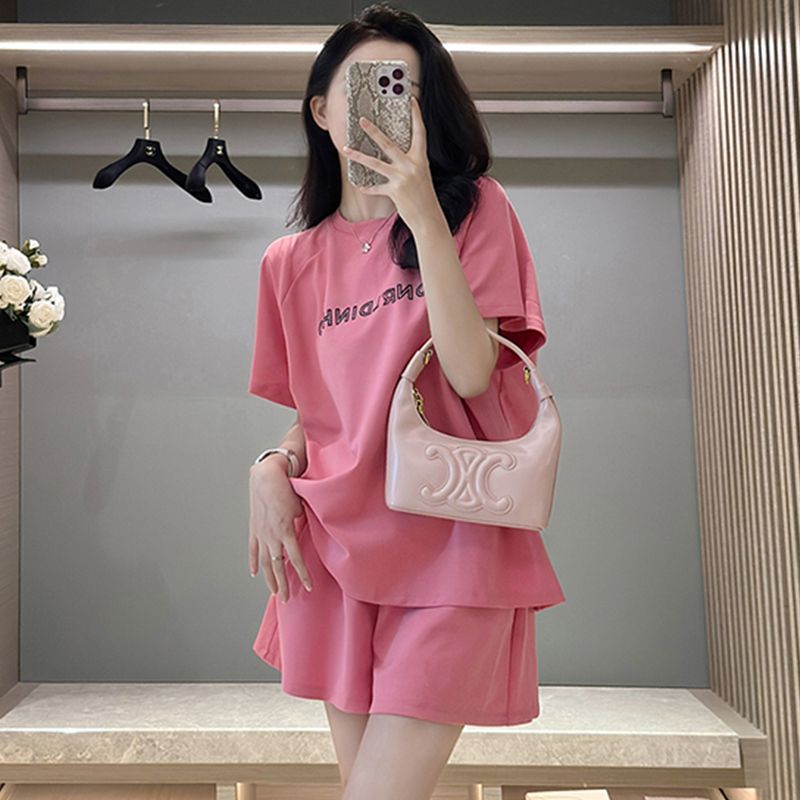 Sports suit for women's summer short-sleeved T-shirt top casual shorts versatile loose two-piece set