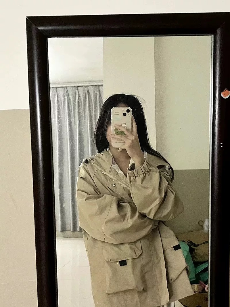 衝鋒衣外套女復古高級設計感小眾秋冬季ulzzang港風美式工裝夾克