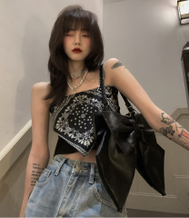 fortylions四十隻獅 時髦復古不挑人辣妹印花打底吊帶背心女內搭